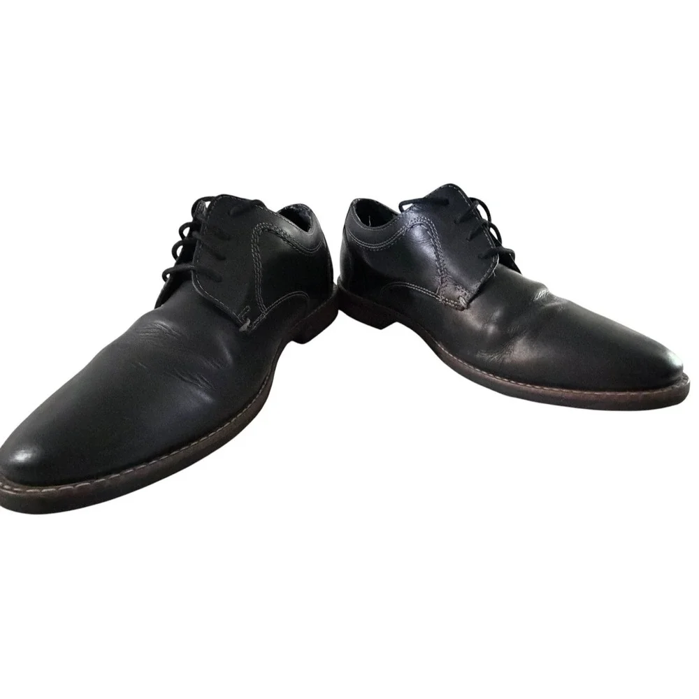 Nunn Bush Chase Black Leather Dress Shoes Men's Size 8.5 M Comfort Gel 81086